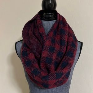 Express Maroon & Navy Infinity Scarf